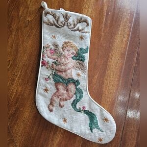 Vintage Cherub Christmas Stocking